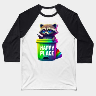 Racoon Happy Place Baseball T-Shirt